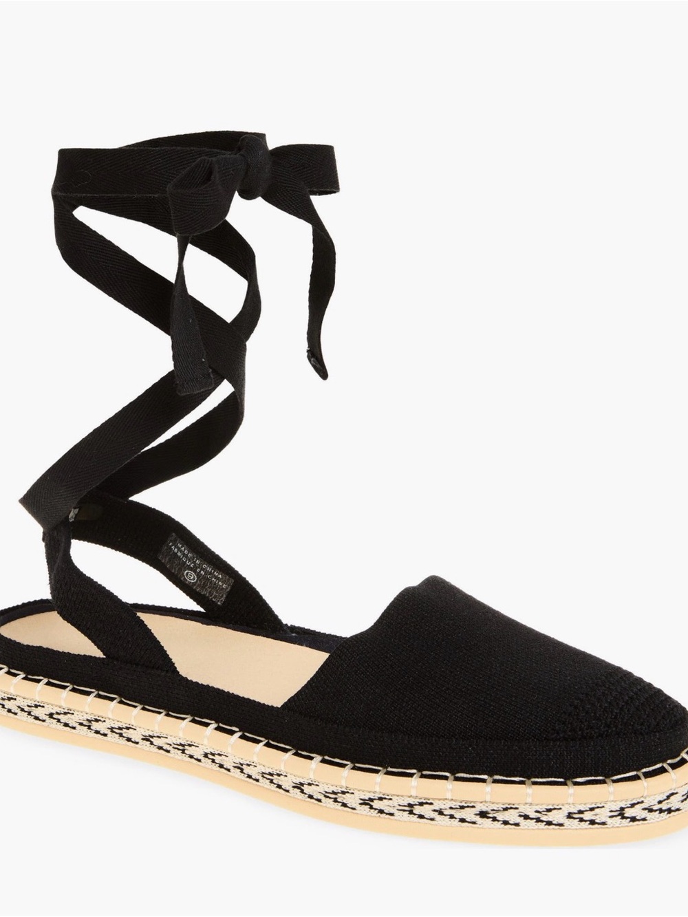 NEW Rothy’s d’Orsay Ankle Tie Espadrille Flat - NEVER WORN OUTSIDE